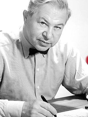 arne jacobsen Black and white image of Arne Jacobsen.