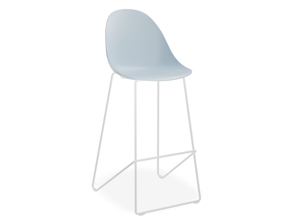 pebble bar stool blue white base Plastic kitchen stool.