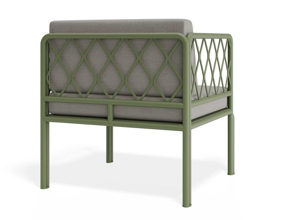 P 2v2 Seville Loungechair Greenframe Lightgreycushion