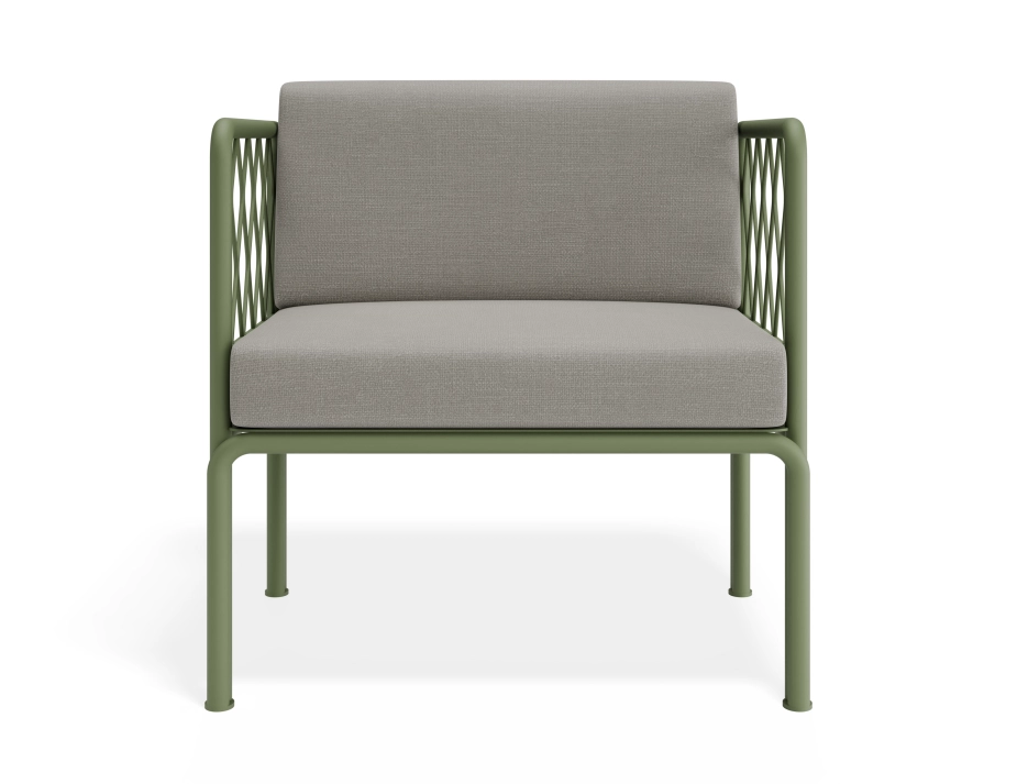 P 4v2 Seville Loungechair Greenframe Lightgreycushion