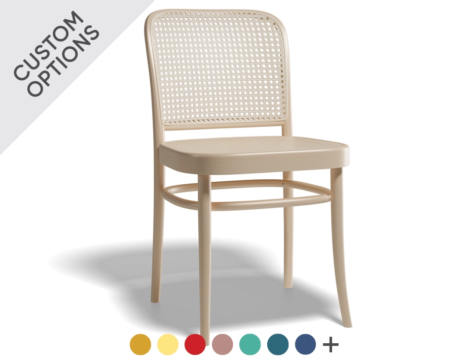 811 Wooden Seat Natural Dots