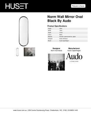 Tear Sheet: Norm Wall Mirror Oval Black by Audo
