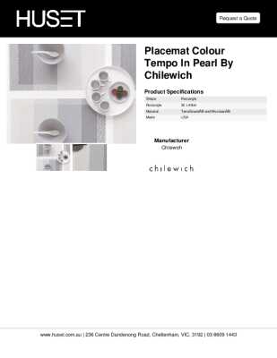 Tear Sheet: Placemat colour Tempo in Pearl by Chilewich
