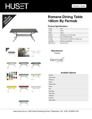 Tear Sheet: Romane Dining Table 180cm by Fermob