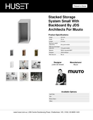 Tear Sheet: Stacked Storage System Small with Backboard by JDS Architects for Muuto